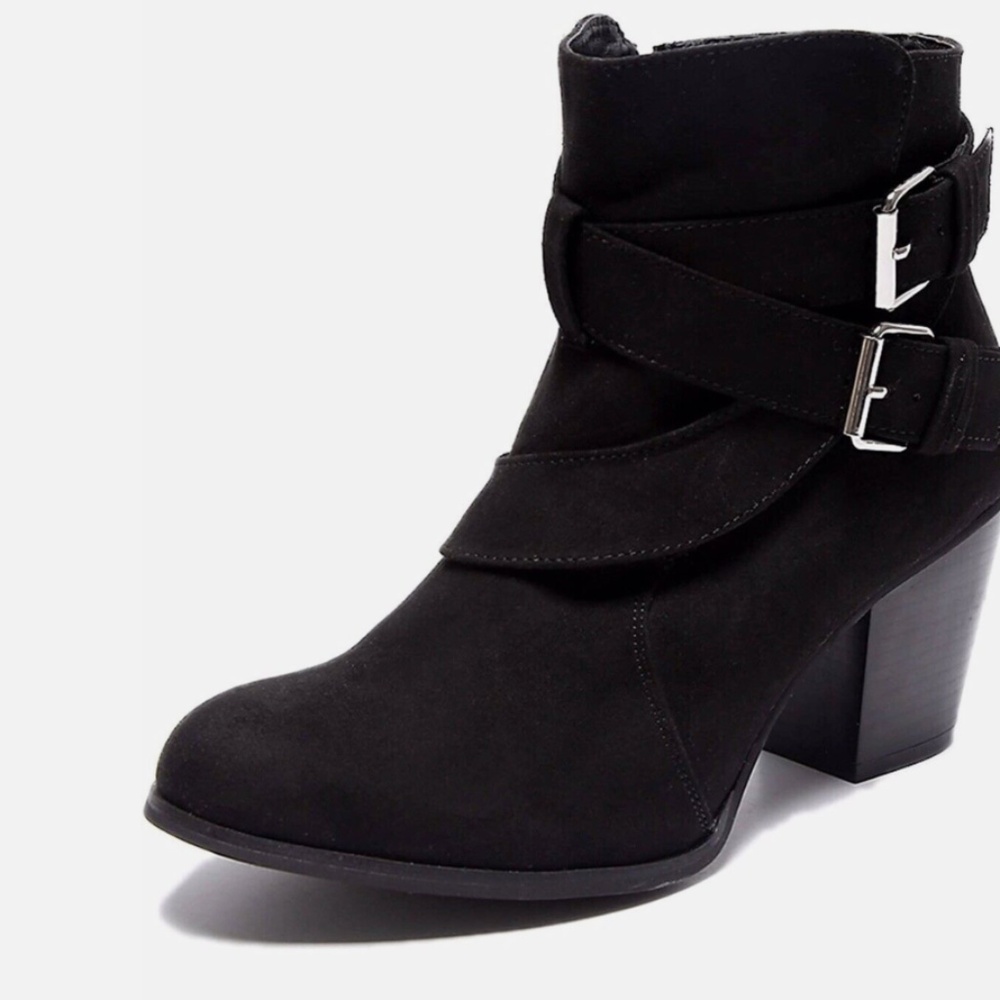 Luoika Women's Wide Width Ankle Boots, Extra Mid Heel Side Zipper..